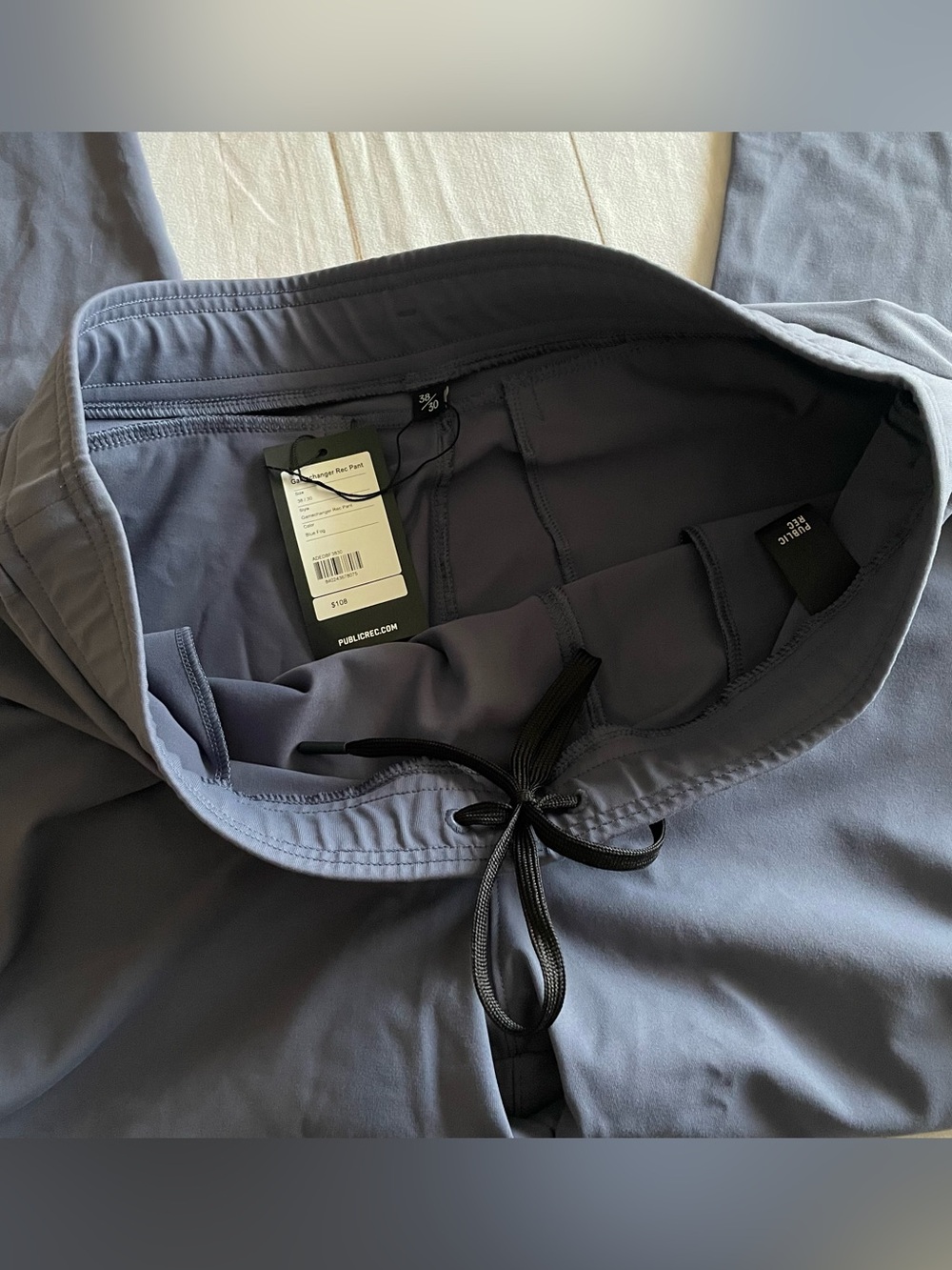 Public Rec Gamechanger Rec Pants Mens 38x30 Blue Fog Everyday Casual Performance - Picture 10 of 14